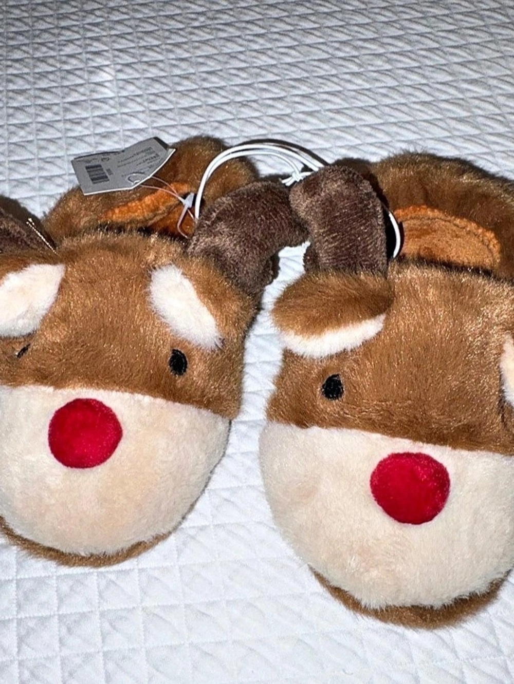 Gymboree Kids Reindeer Slippers - Gymmies Brown & Red Toddler 7-8